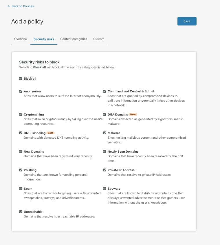 Cloudflare Gateway Policies